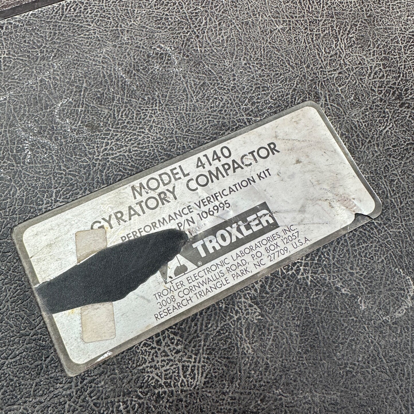 Troxler 4140 Gyratory Compactor Pressure verification kit Asphalt Tester 106995