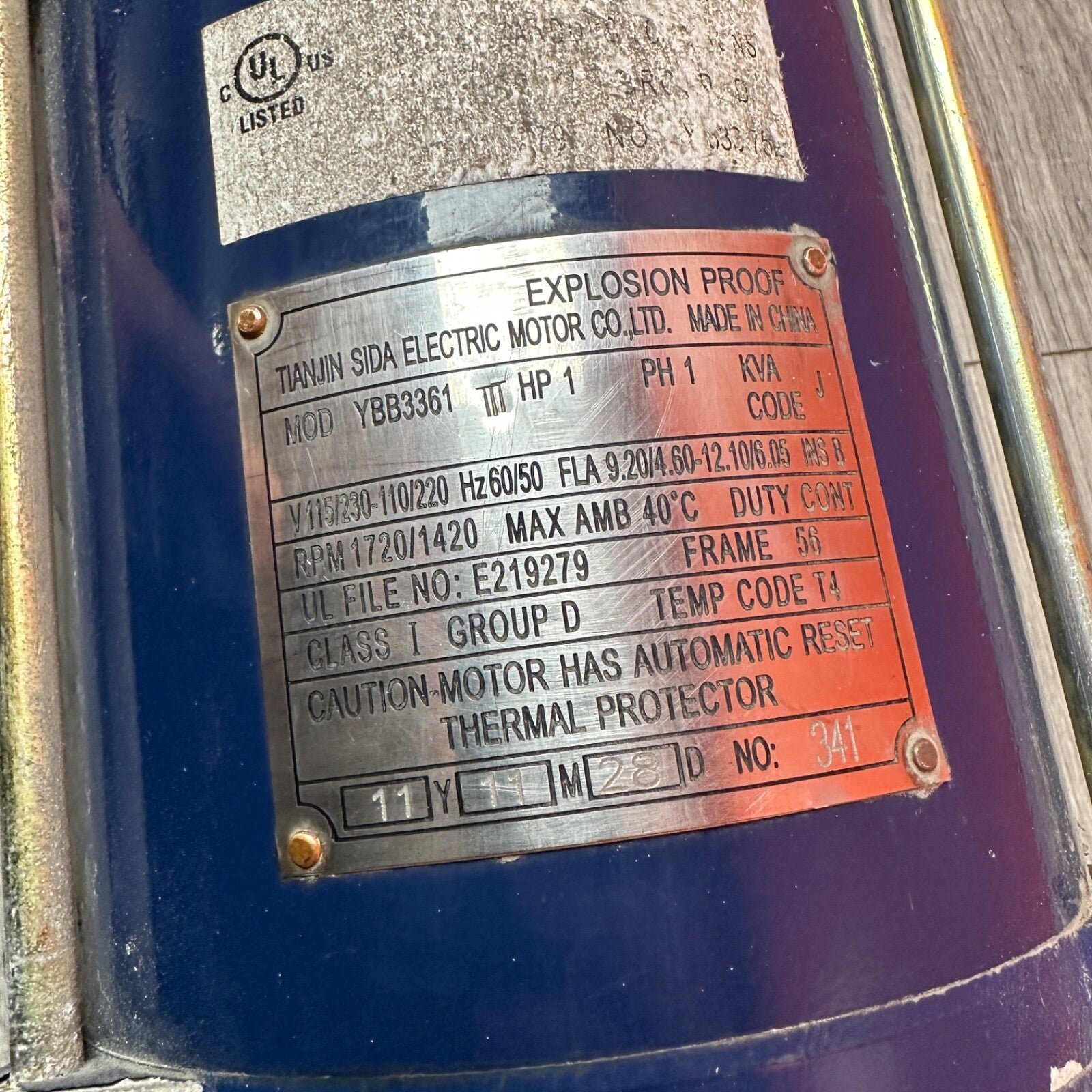 WESTINGHOUSE 308P631 ELECTRIC MOTOR 3/4 HP 1725 RPM 115/230V 1PH GASBOY OEM