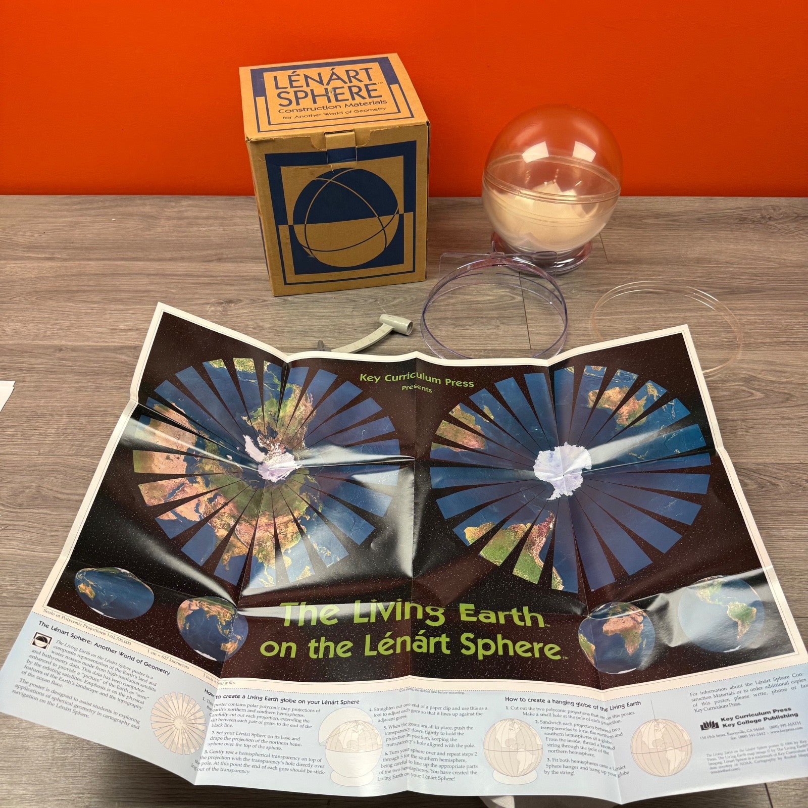 Lenart Sphere Kit Key Curriculum Press Geometry Teaching Tool Poster 1996