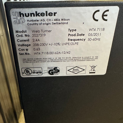 Hunkeler WT 4 7118 Cross Turning Unit Inline - Printing Machine Tools