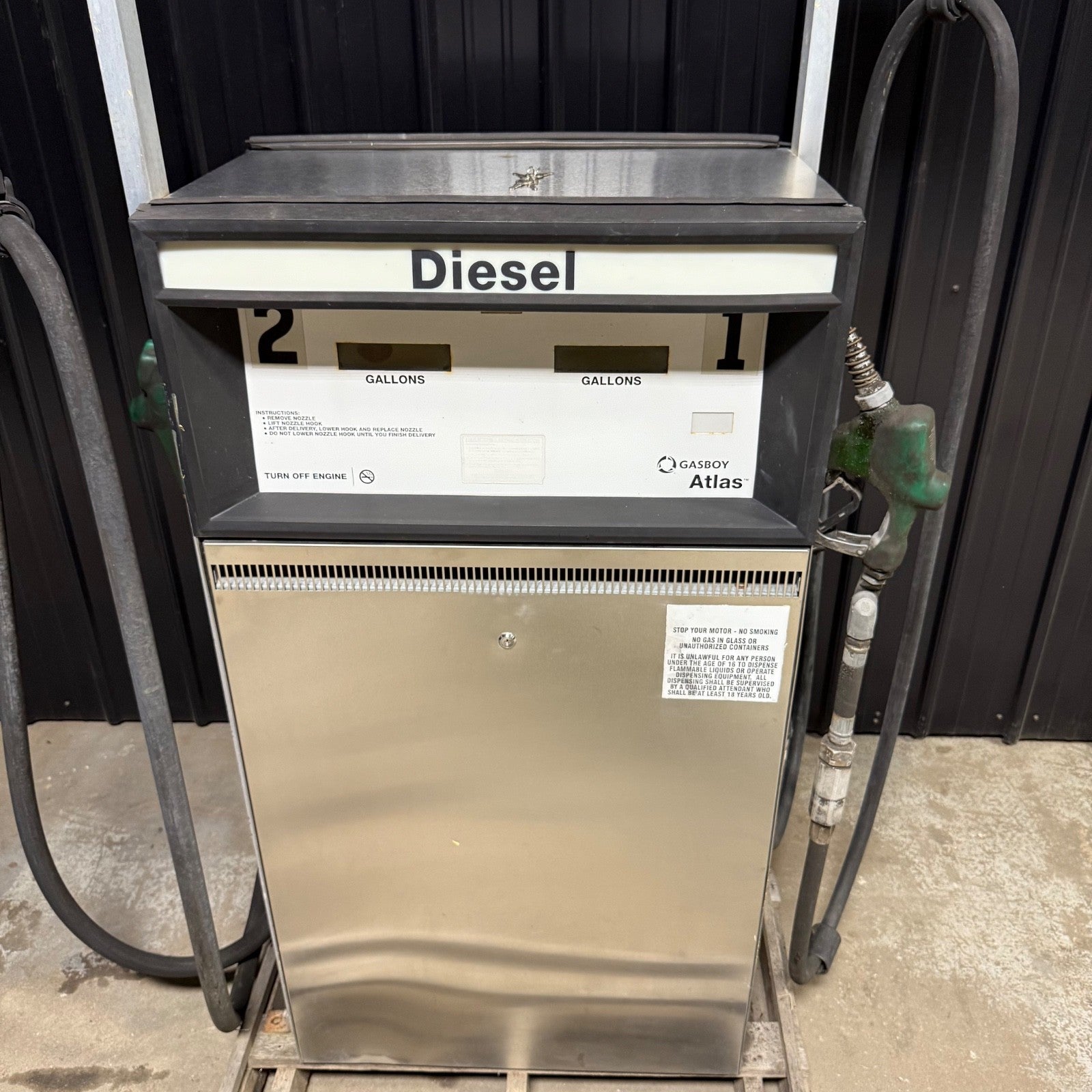 Gasboy Atlas 9853K 9800 Series Dual Fuel Pump - Diesel Dispenser Stainless Steel