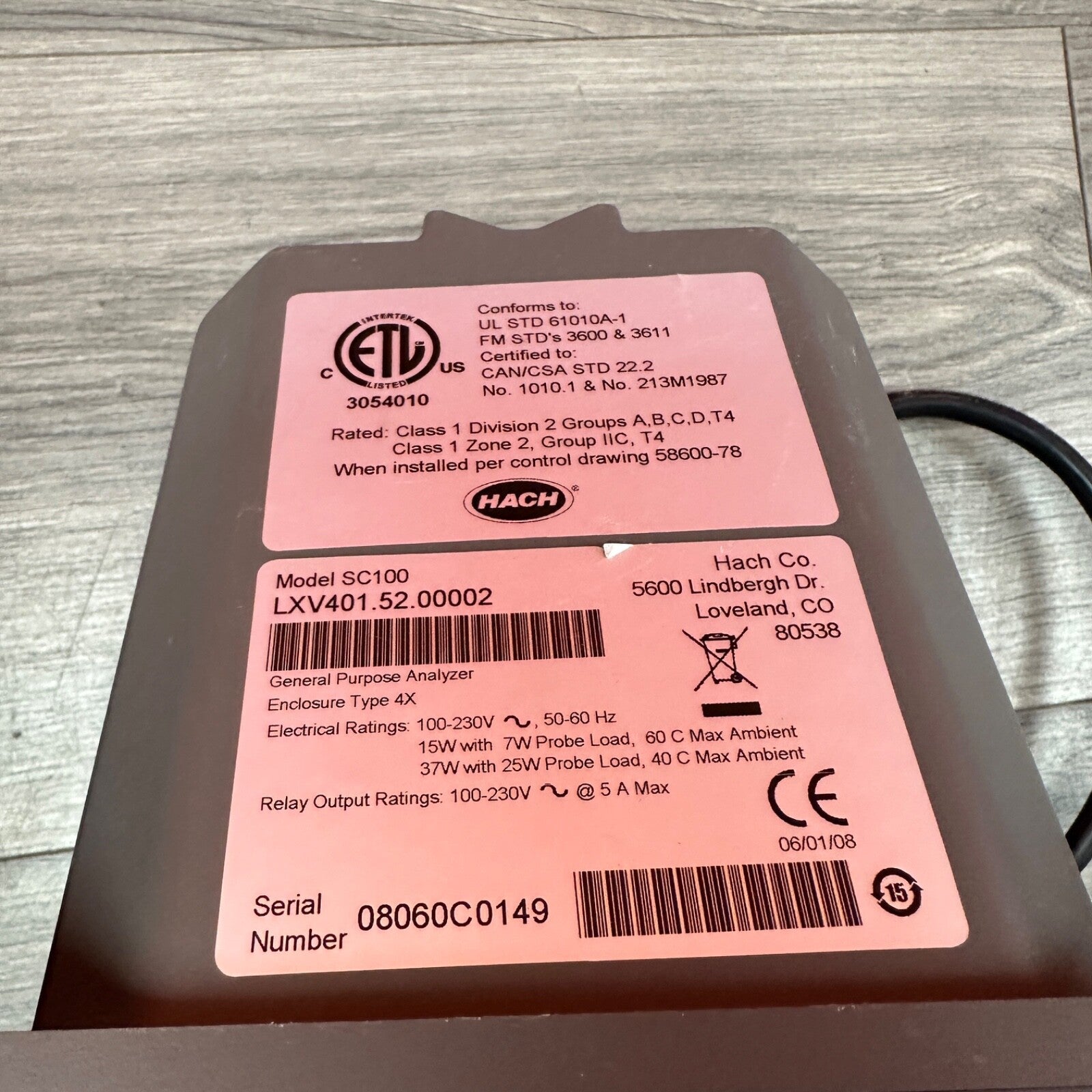 Hach SC100 Controller LXV401.52.00002 & 1720E Turbidimeter Water Analyzer Filter