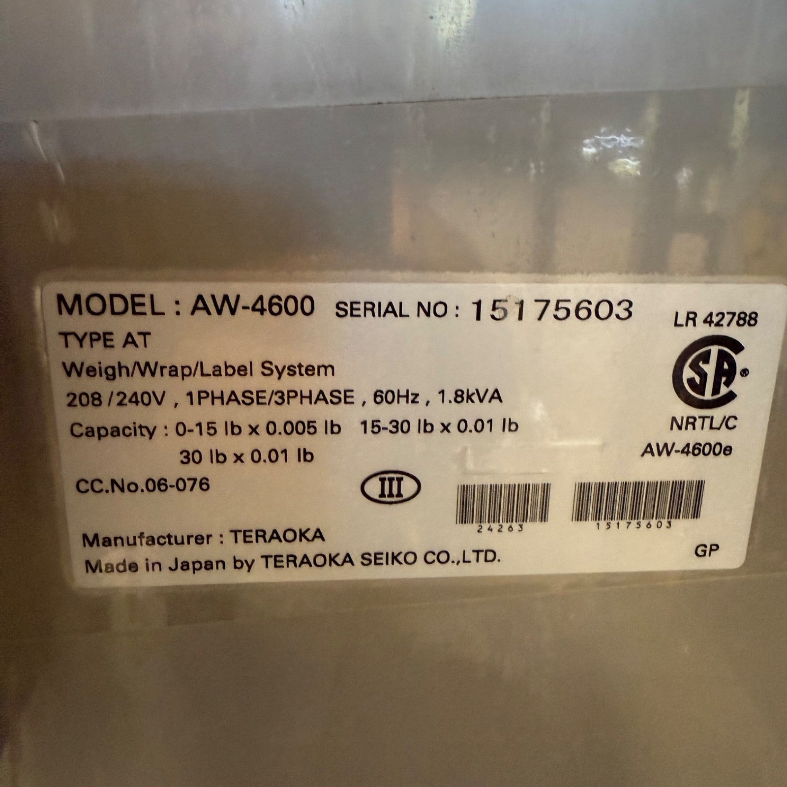 DIGI AW-4600 Meat Wrapper Shrink Weigh Label Wrap Station DPS-4600 Scale Labeler