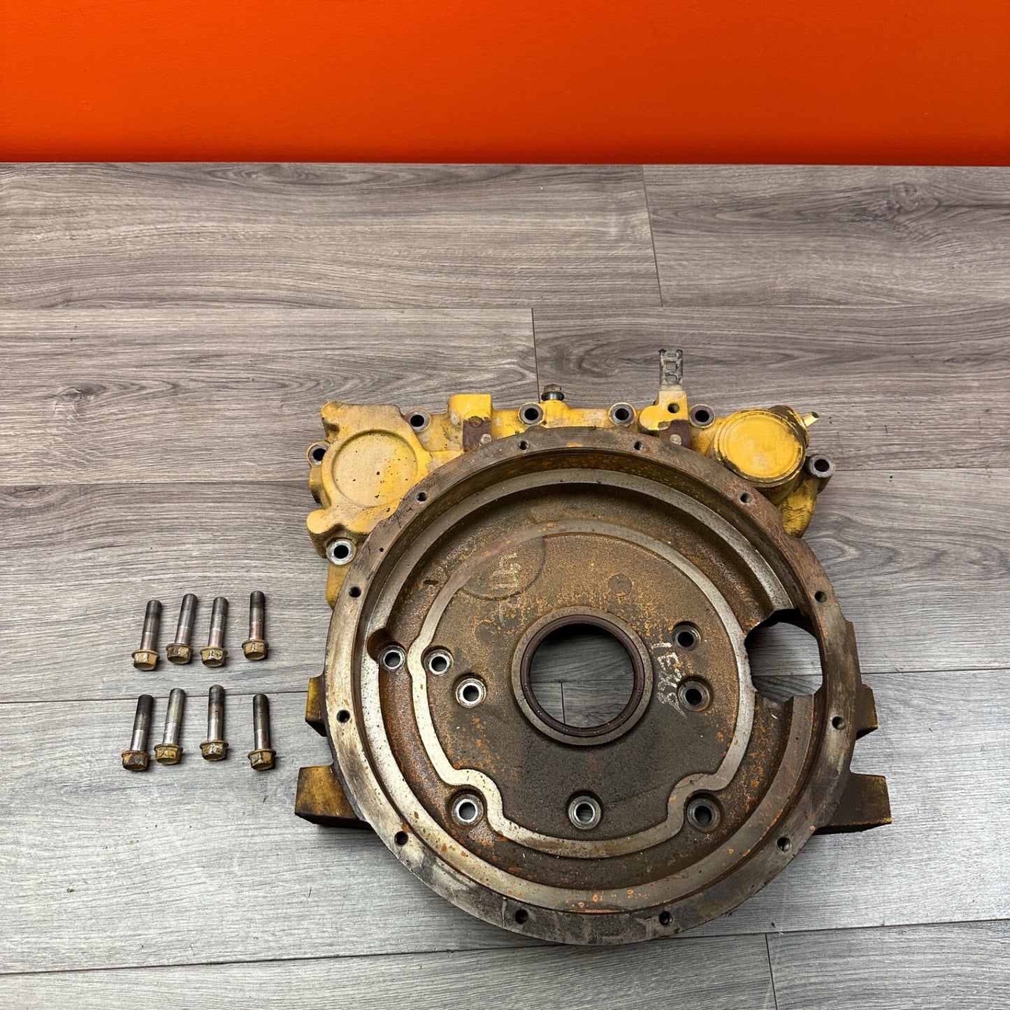 2014 CAT Caterpillar 242D Skid Steer Flywheel Housing Adapter Plate C3.3B Kubota