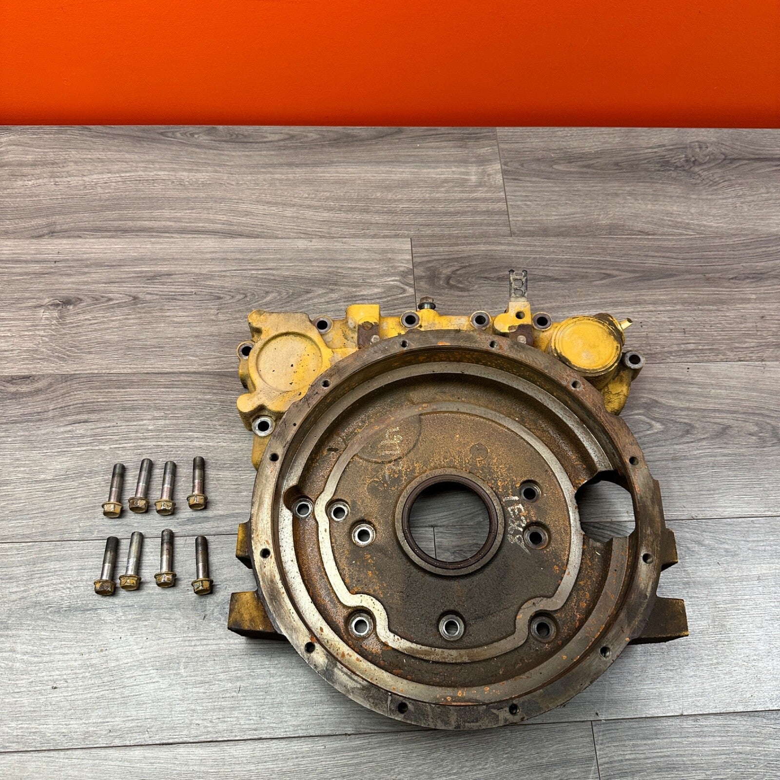 2014 CAT Caterpillar 242D Skid Steer Flywheel Housing Adapter Plate C3.3B Kubota