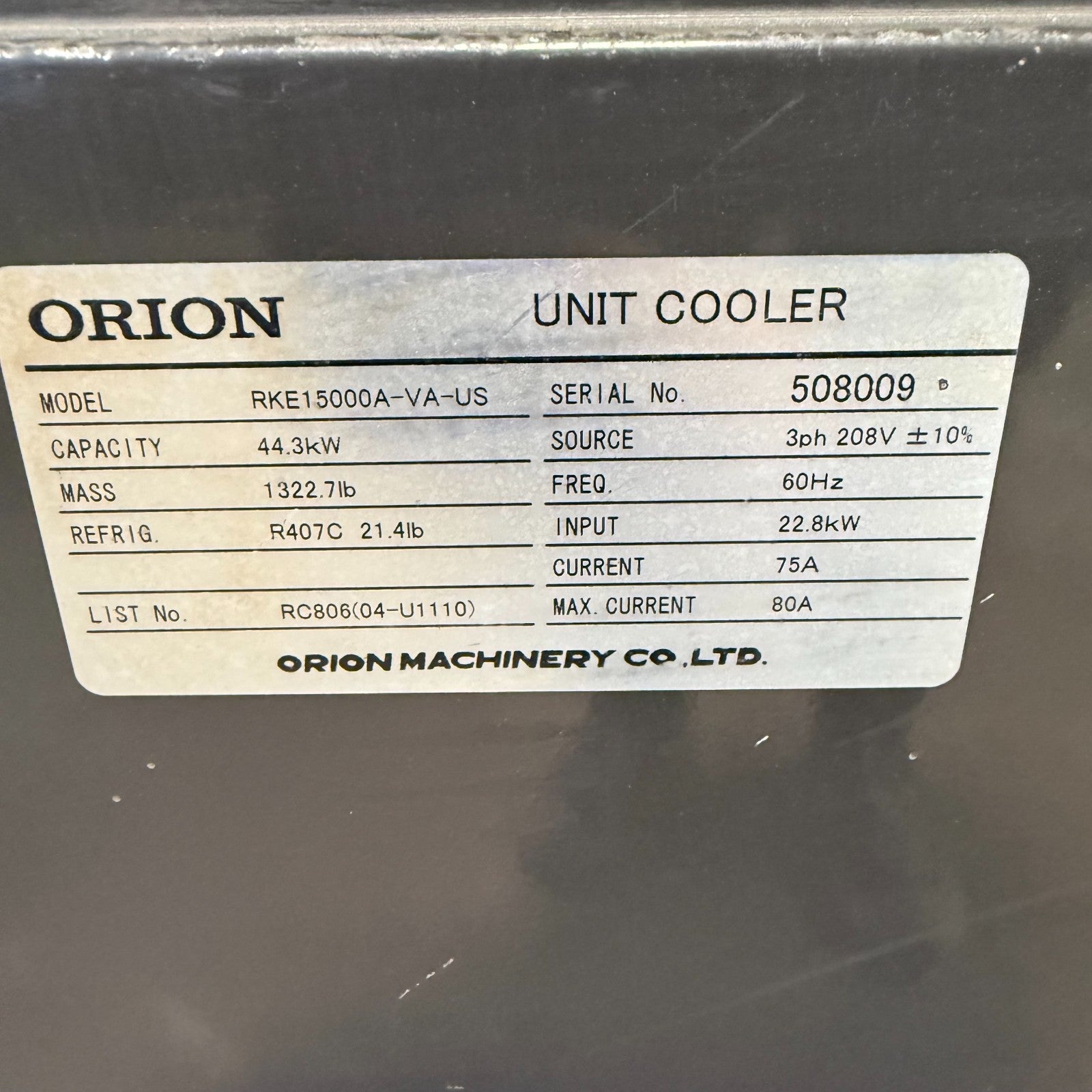 Orion RKE15000A-VA-US Inverted Inverter Chiller Cooler (RKE15000A)4