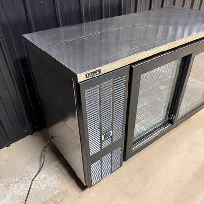 Perlick SDPS60 60" Black Pass-Thru Sliding Door Back Bar Refrigerator