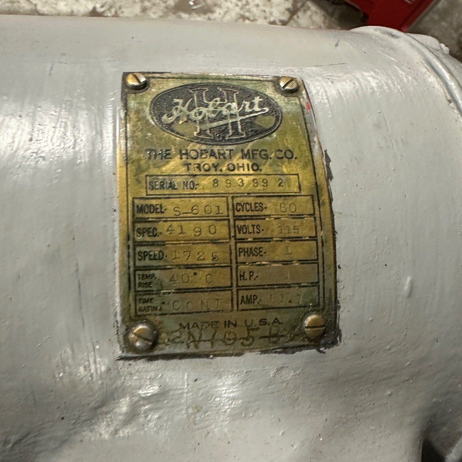 Vintage Hobart Mixer 60 Qt S-601 | WORKING | S601 w/ Bowl + Adapter Whisk Paddle