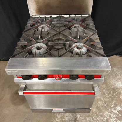Vulcan 24" 4 Gas Burners & Oven - Natural Gas - 24L Small Commercial Kitchen