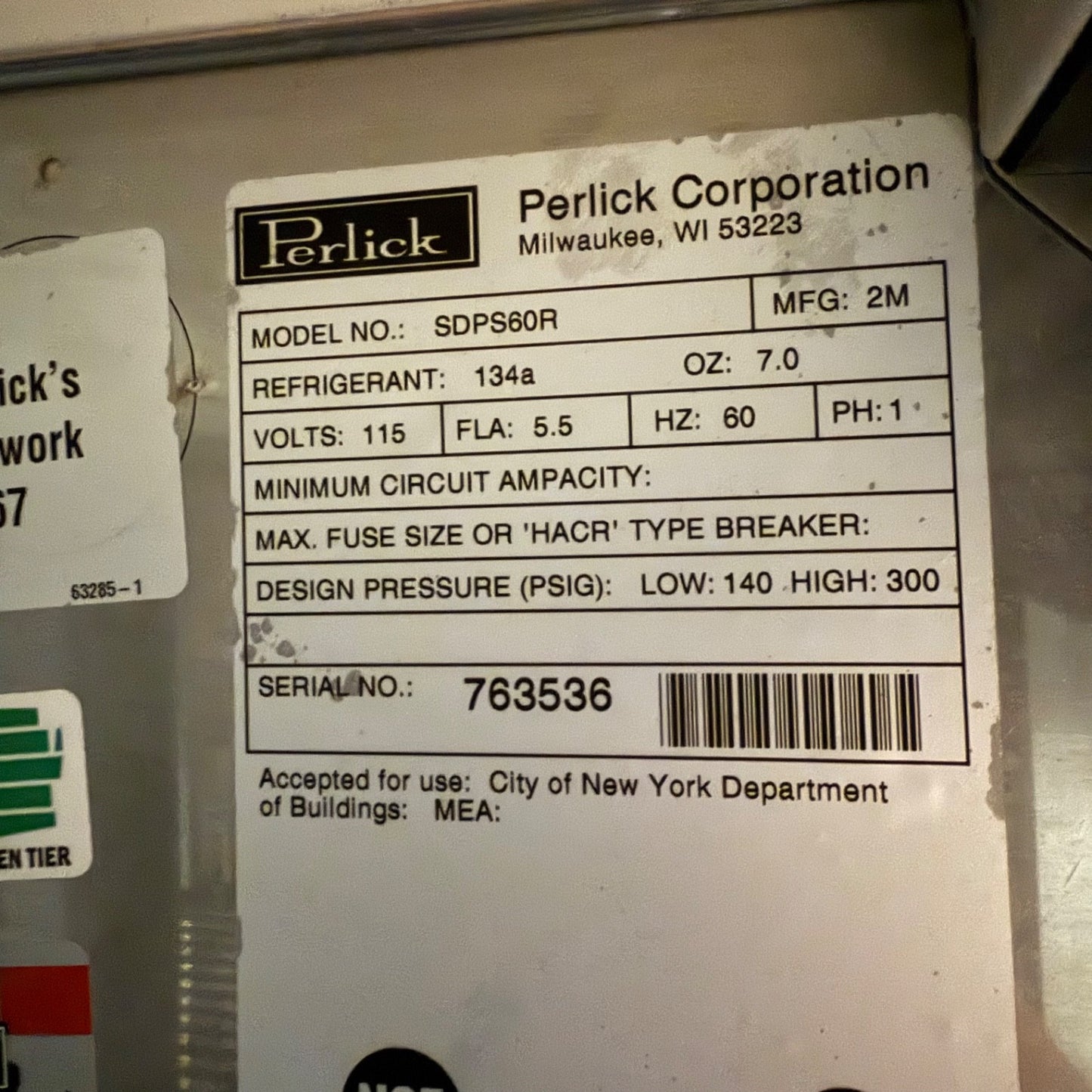 Perlick SDPS60 60" Black Pass-Thru Sliding Door Back Bar Refrigerator15