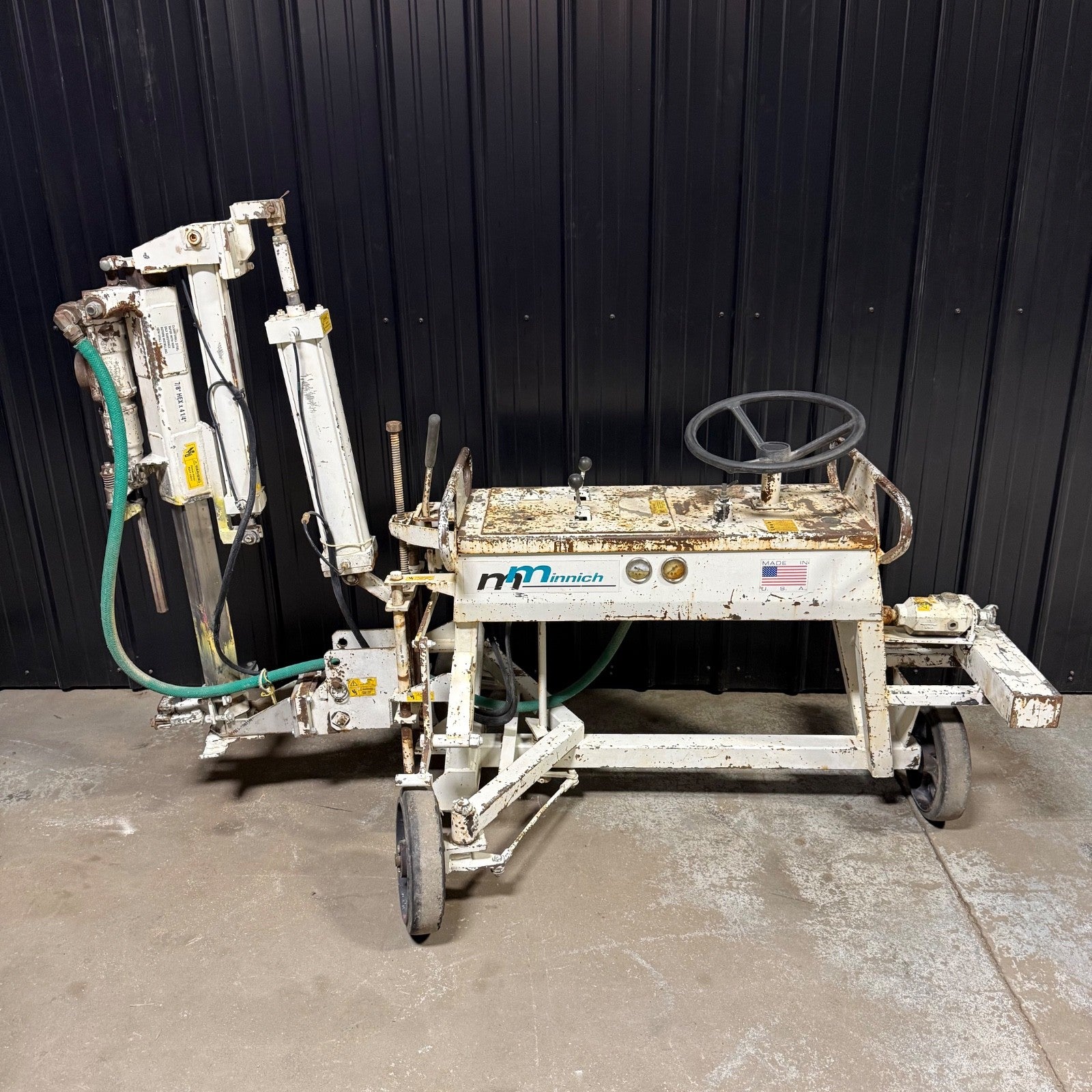 Minnich A-1C Single On-Slab Air Drill Unit with Steering | Concrete Drill Dowel0