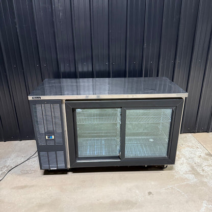 Perlick SDPS60 60" Black Pass-Thru Sliding Door Back Bar Refrigerator