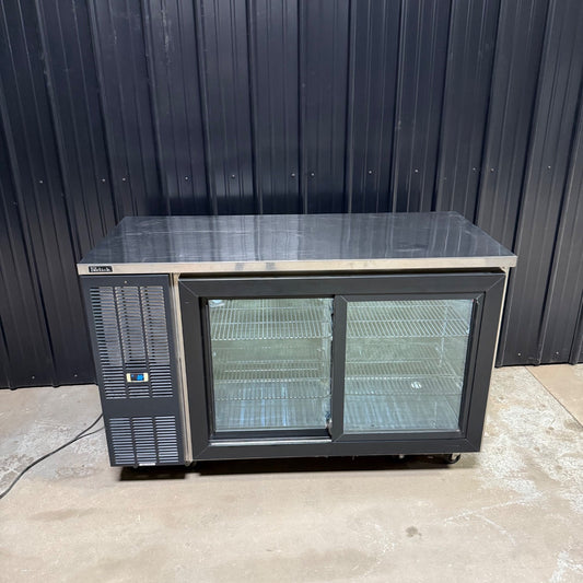 Perlick SDPS60 60" Black Pass-Thru Sliding Door Back Bar Refrigerator