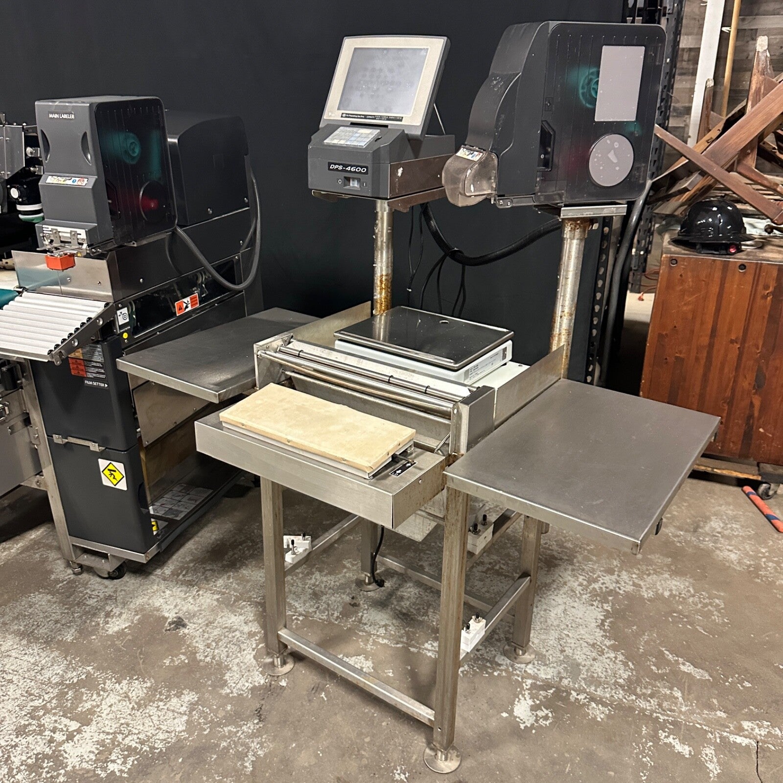 Teraokla DIGI AW-4600 Meat Wrapper Shrink Wrap Station DPS-4600 Scale & Labeler