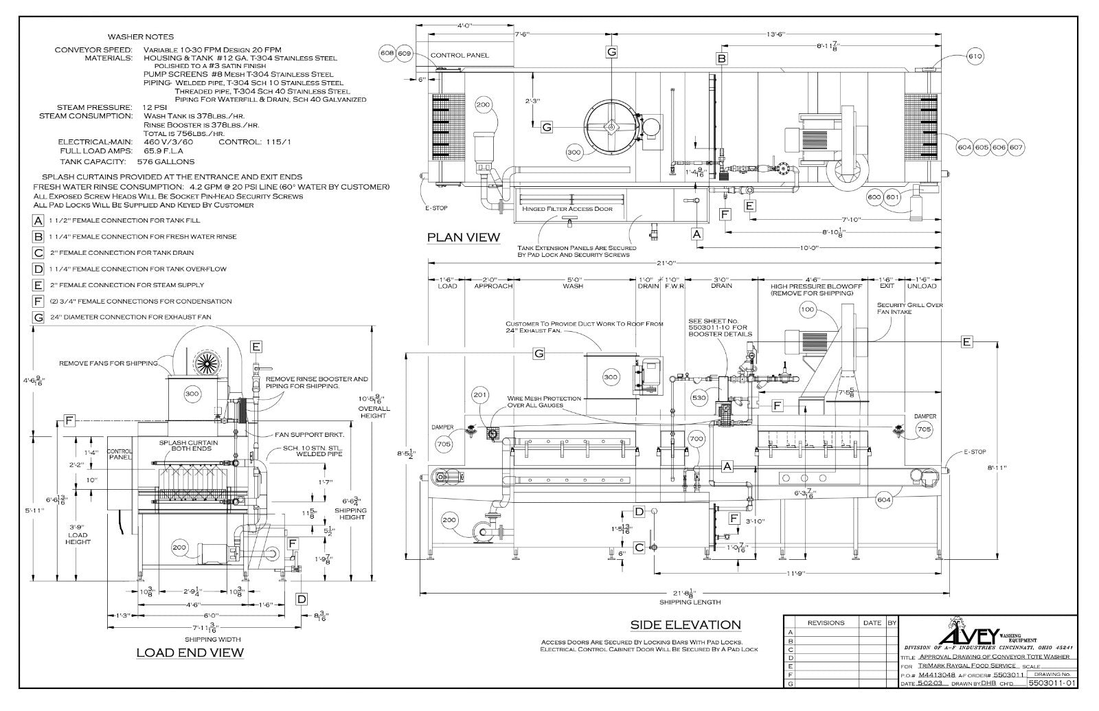 Alvey Conveyer Dishwasher | Pots Pans Trays | Industrial Commercial | Steam