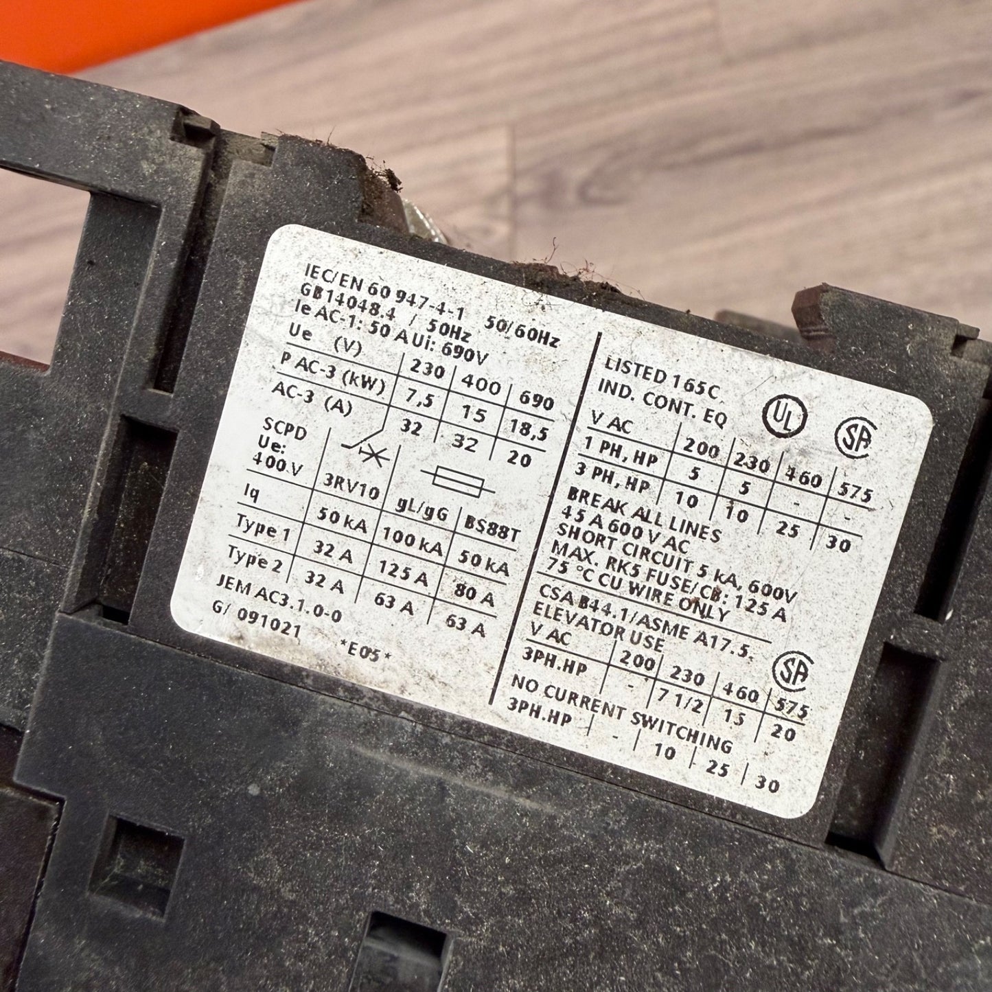 Siemens 3RT1034-1AK60 Contactor 32A 120V Coil +3RH1921-1CA10 SIRIUS 3-Pole5