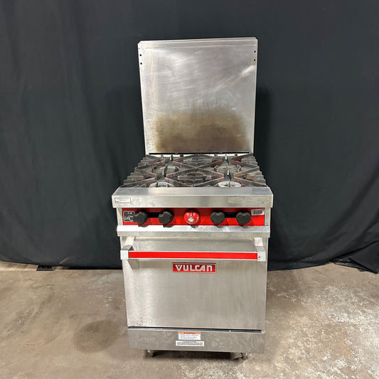 Vulcan 24" 4 Gas Burners & Oven - Natural Gas - 24L Small Commercial Kitchen
