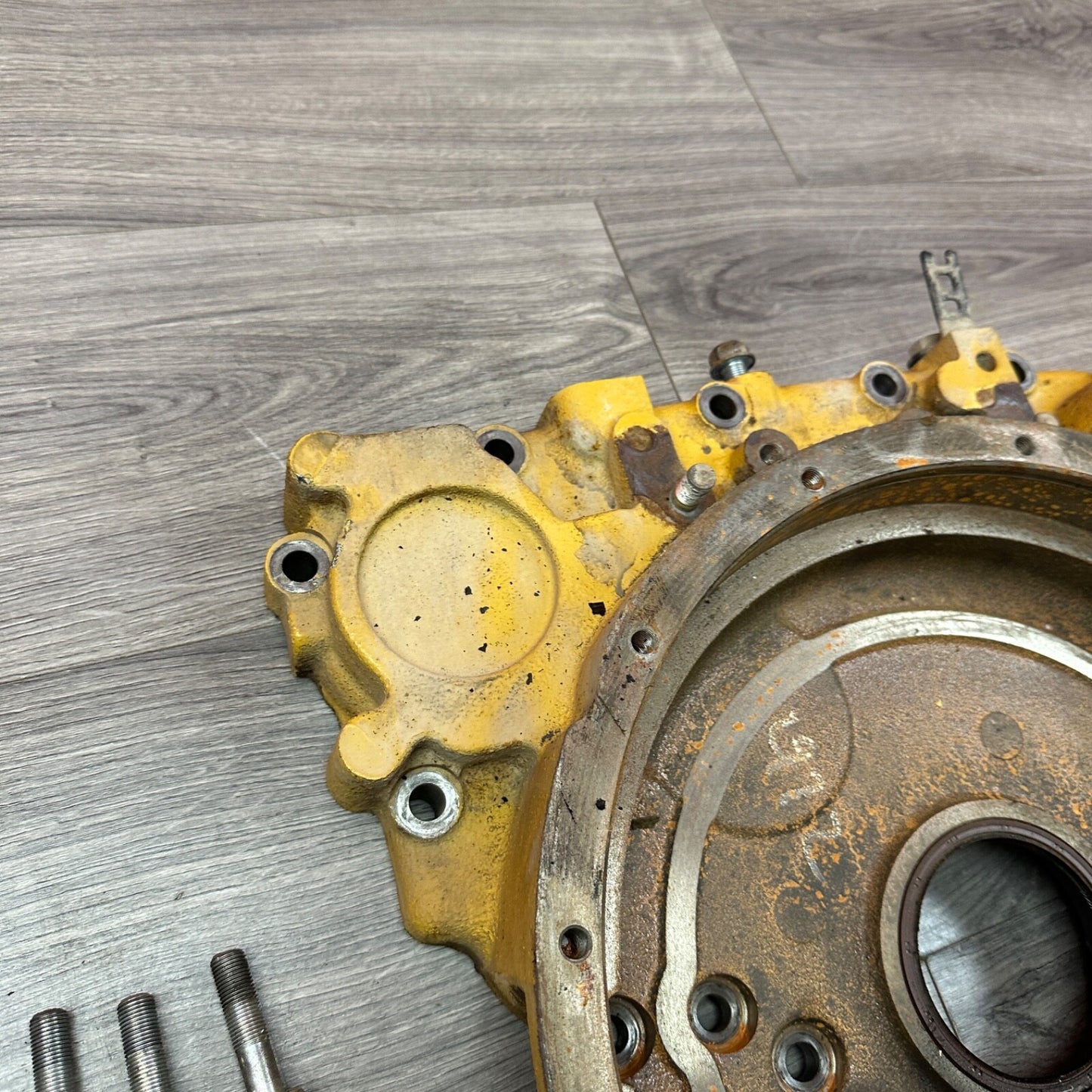 2014 CAT Caterpillar 242D Skid Steer Flywheel Housing Adapter Plate C3.3B Kubota