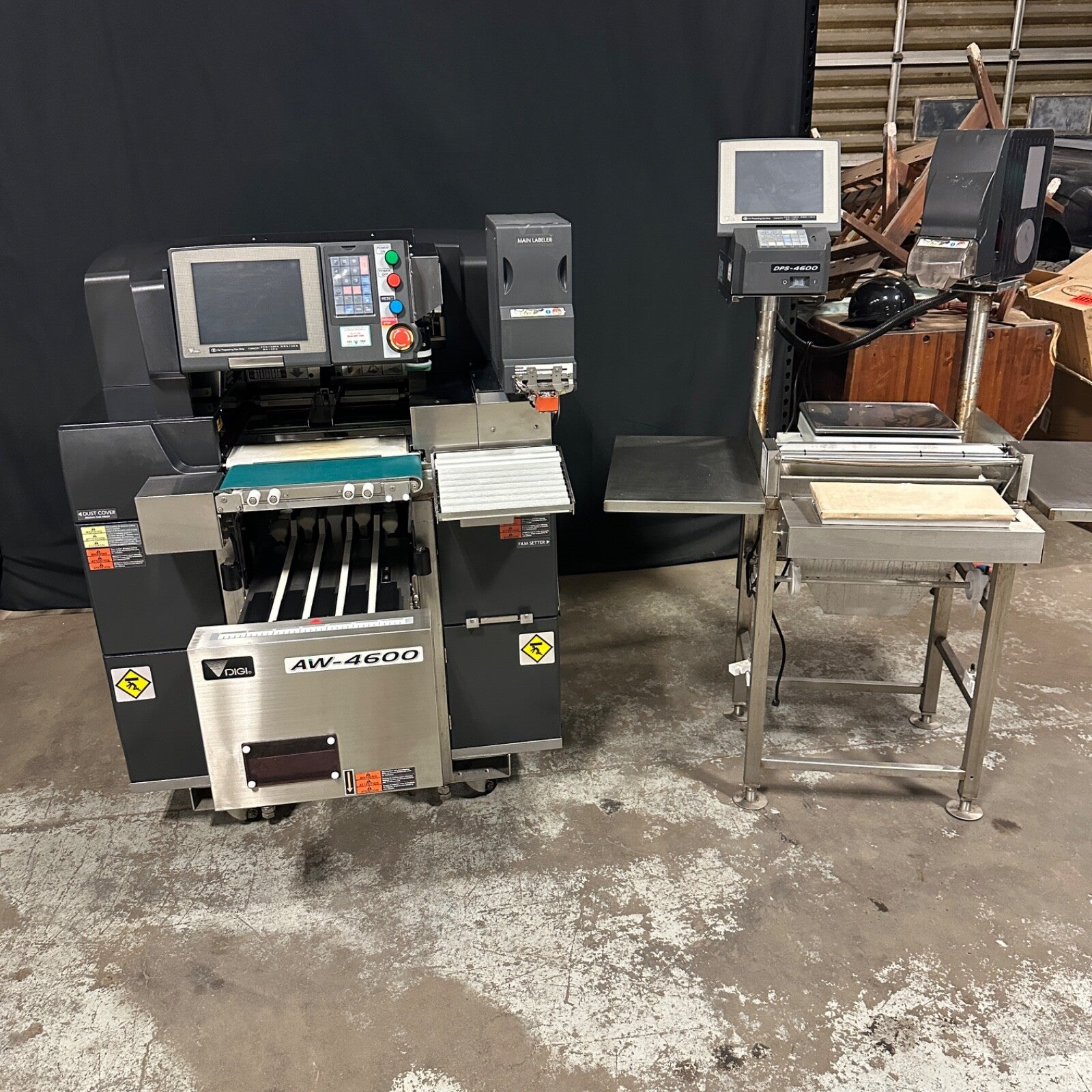 Teraokla DIGI AW-4600 Meat Wrapper Shrink Wrap Station DPS-4600 Scale & Labeler