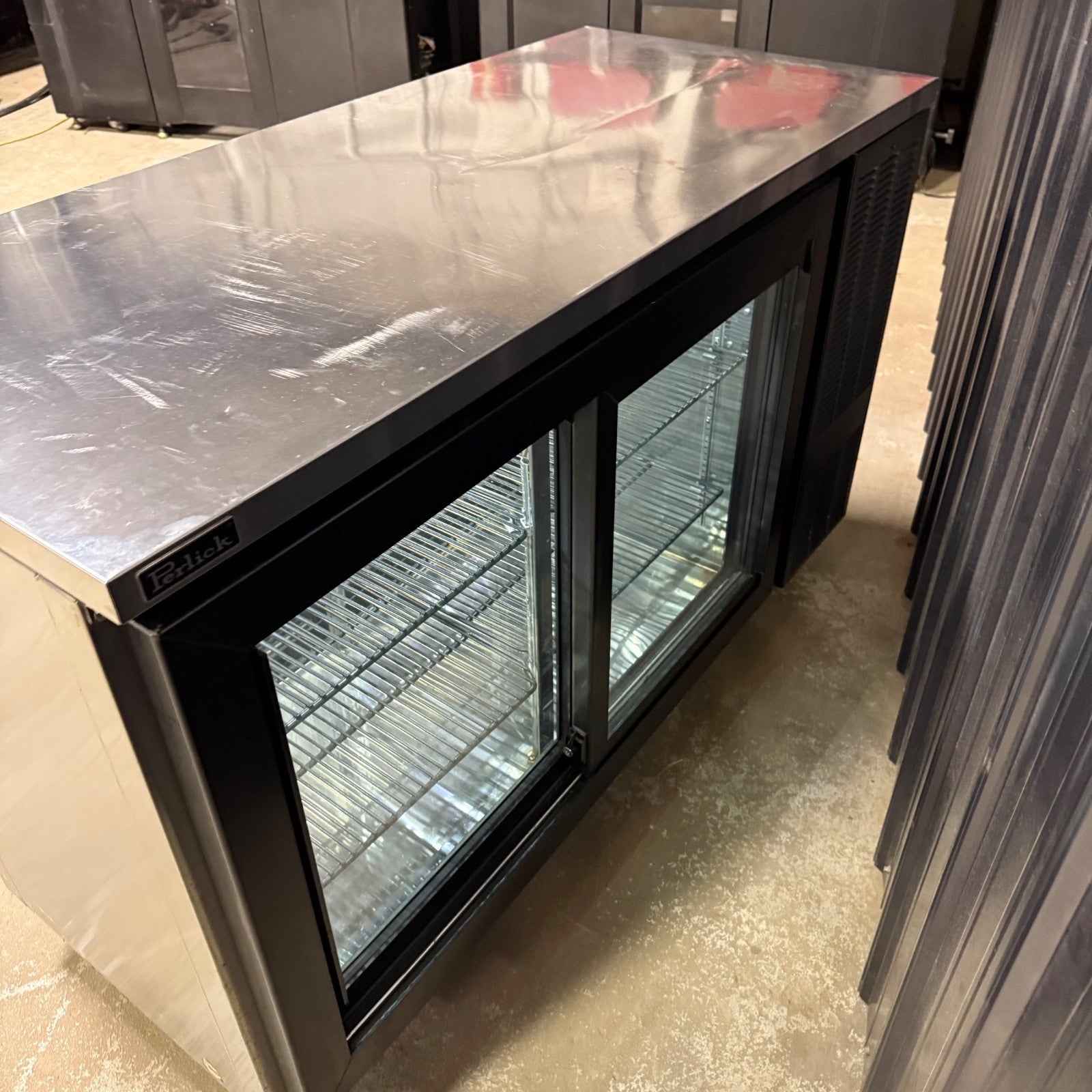 Perlick SDPS60 60" Black Pass-Thru Sliding Door Back Bar Refrigerator