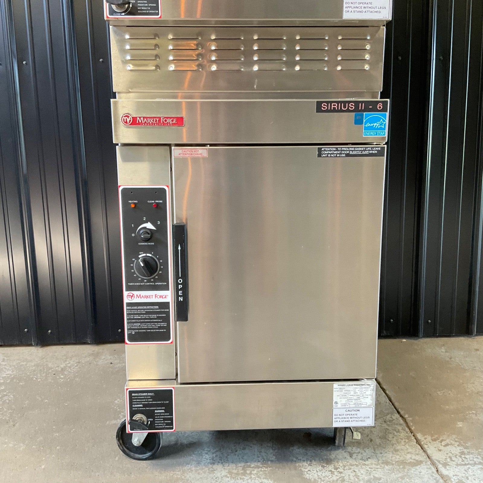 Market Forge SIRIUS II-6 Boilerless Convection Steamer Steam Oven - DOUBLE STACK