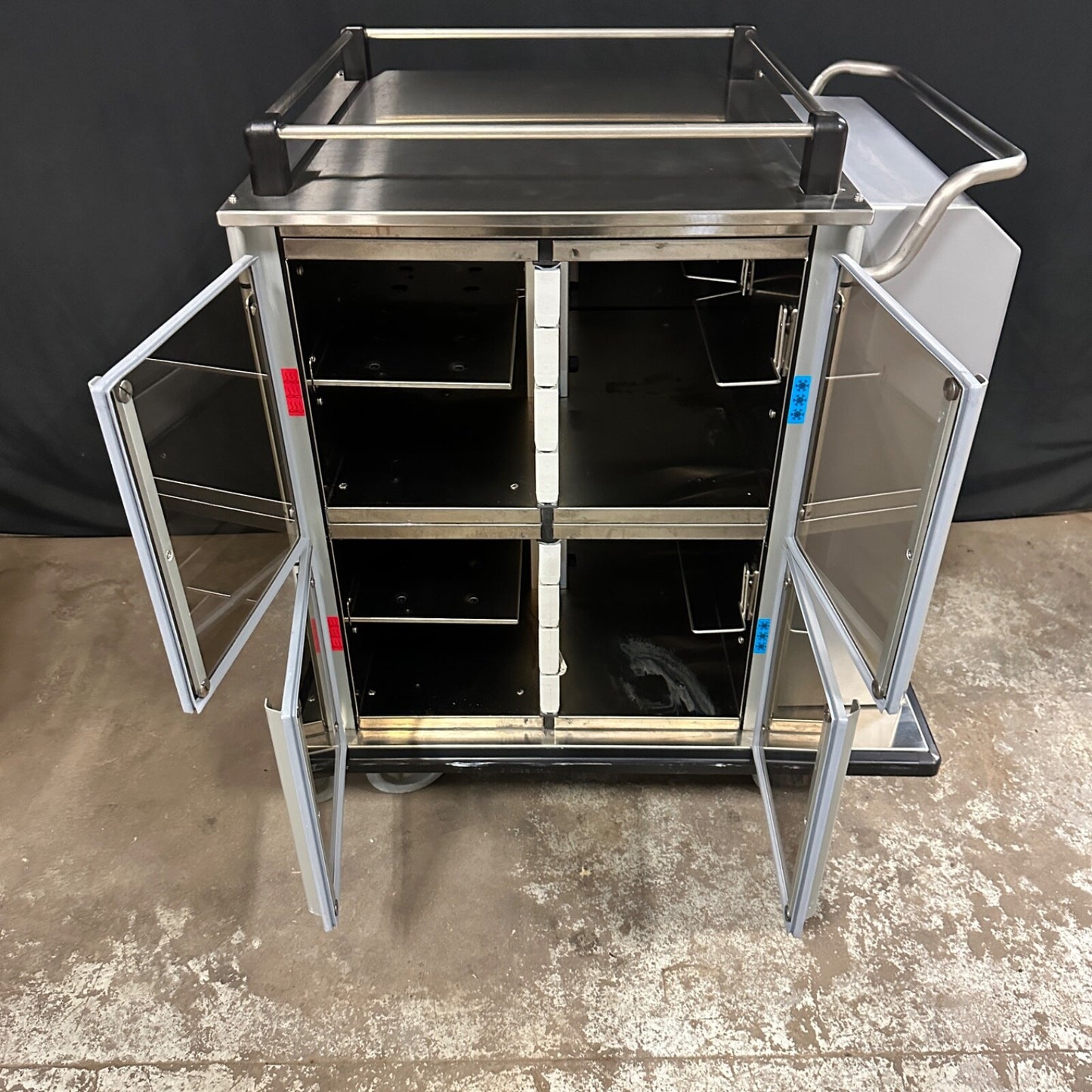 Burlodge Optima RS Heated & Refrigerated Food Tray Cart Portable Warming Cooling