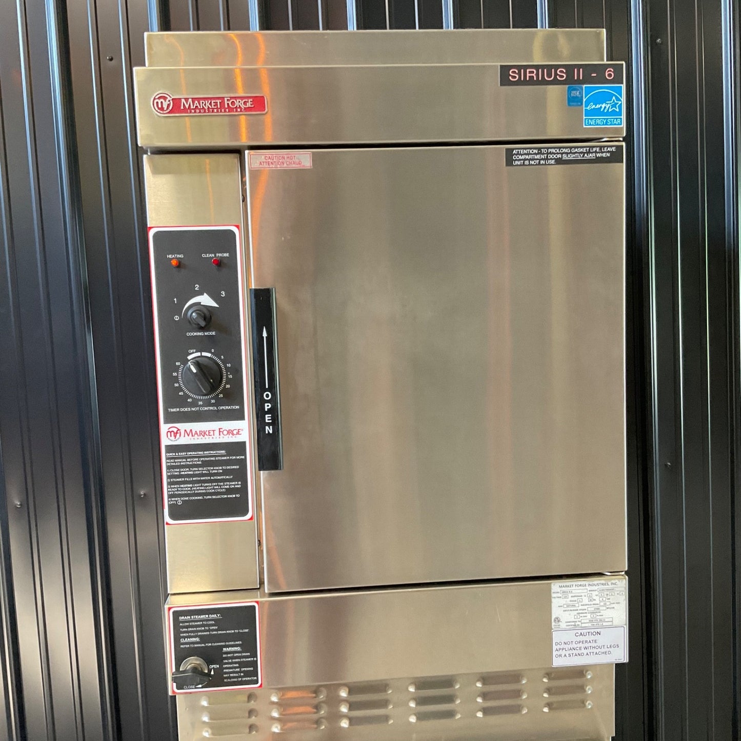 Market Forge SIRIUS II-6 Boilerless Convection Steamer Steam Oven - DOUBLE STACK