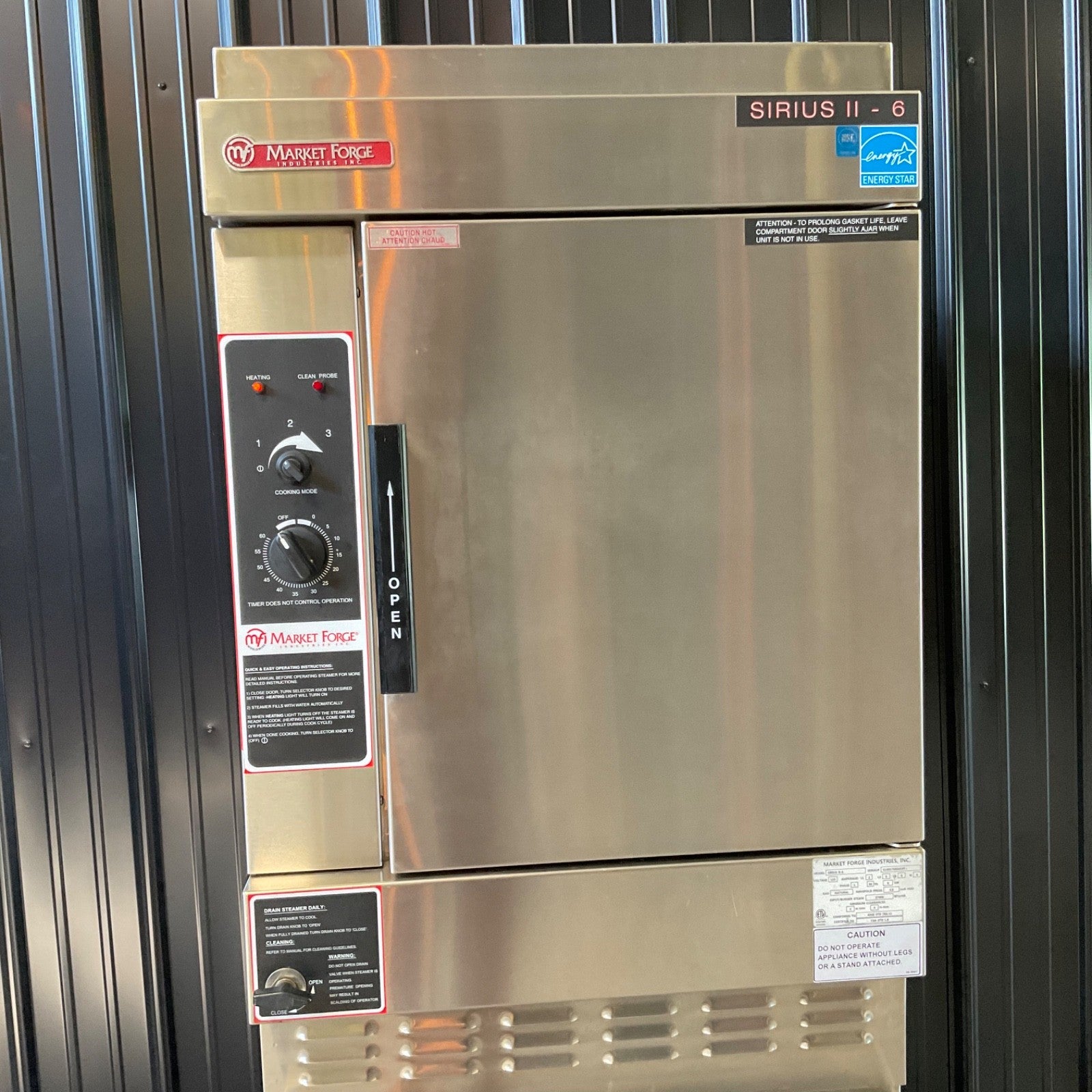 Market Forge SIRIUS II-6 Boilerless Convection Steamer Steam Oven - DOUBLE STACK