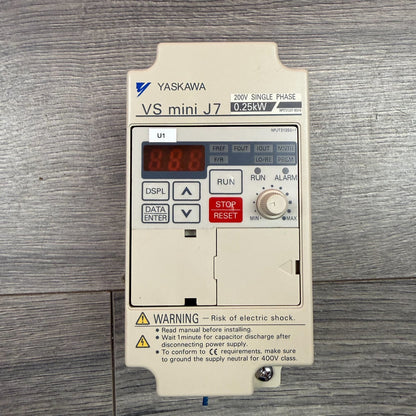 Yaskawa VS mini J7 0.25kW 200V Single Phase AC Drive Inverter CIMR - J7ACBOP22