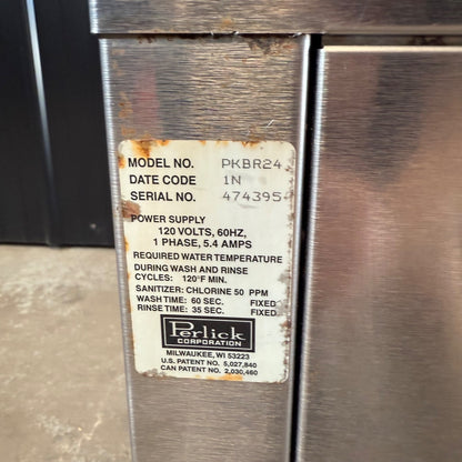 Perlick PKBR24 24" Rotary Undercounter Glasswasher Dish Washer - Batch Type