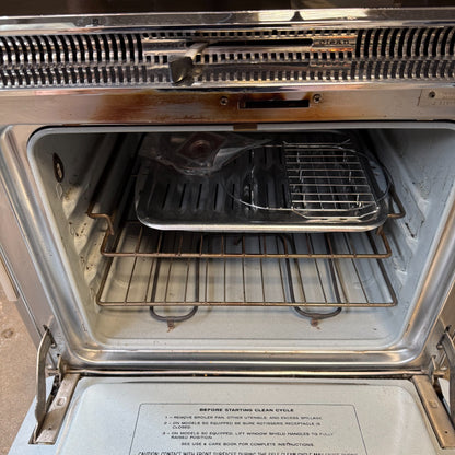 Vintage GE Avocado Green Wall Oven, Electric Cooktop Range, Hood Set - MCM6